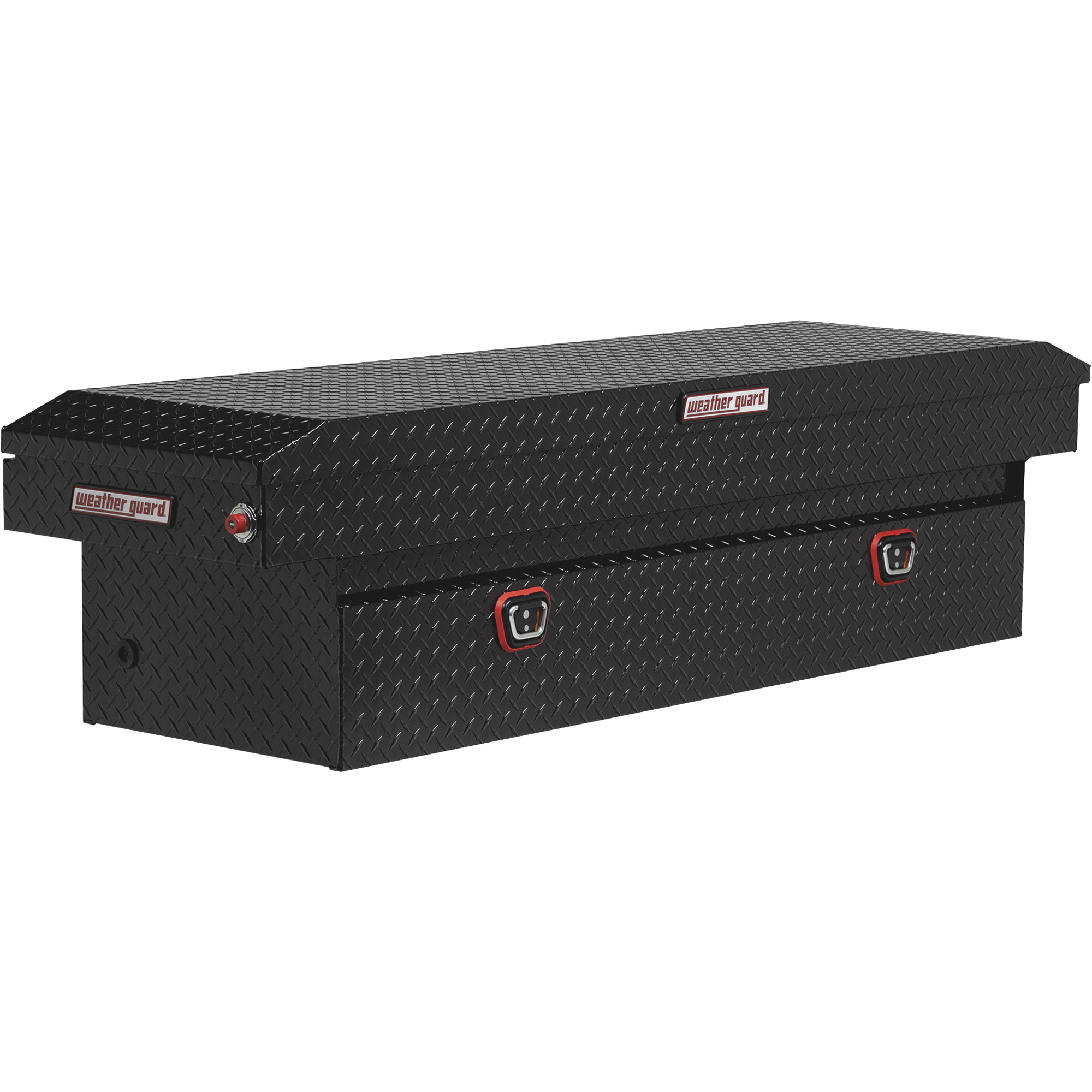 Weather Guard, 71.5in. Saddle Box, Width 72 in, Material Aluminum, Color Finish Glossy Black, Model# 127-5-03
